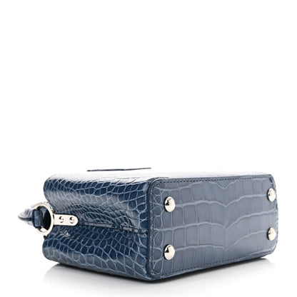 Louis Vuitton Crocodile Mini Capucines Ocean Blue 4 of 10