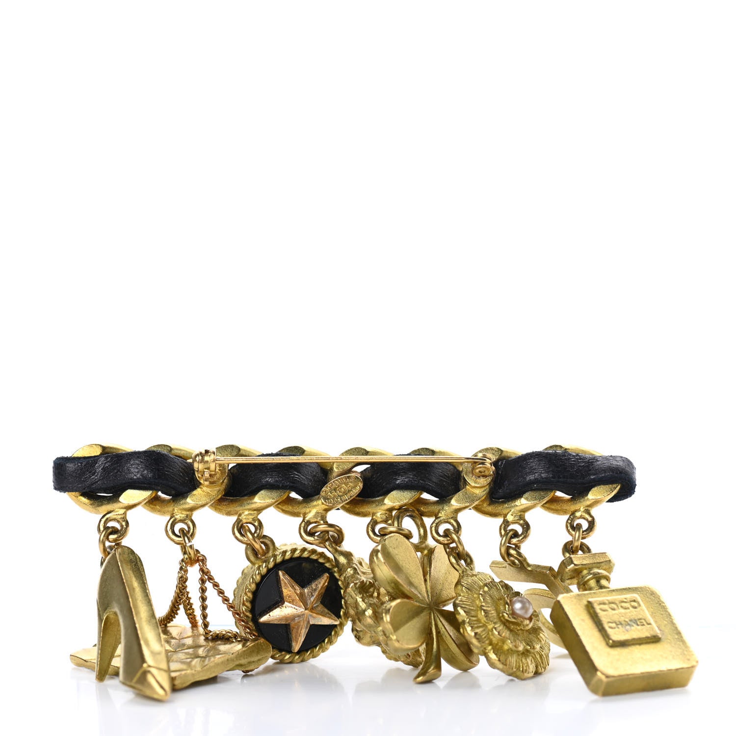 Chanel Lambskin Charms Brooch Black Gold 3 of 4