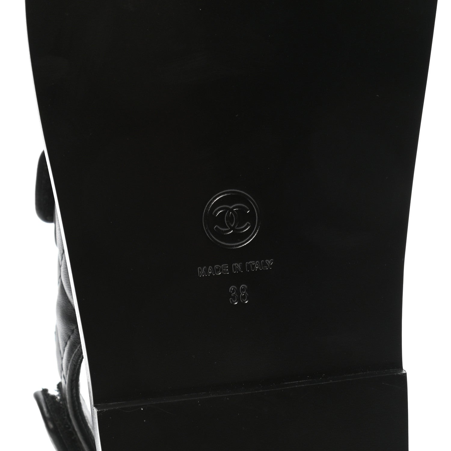 Chanel Lambskin Velcro Dad Sandals 38 Black 6 of 8