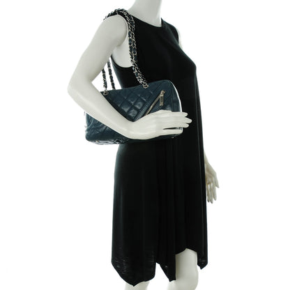 Chanel Aged Calfskin Quilted Cotton Club Bowler Blue 4 of 6