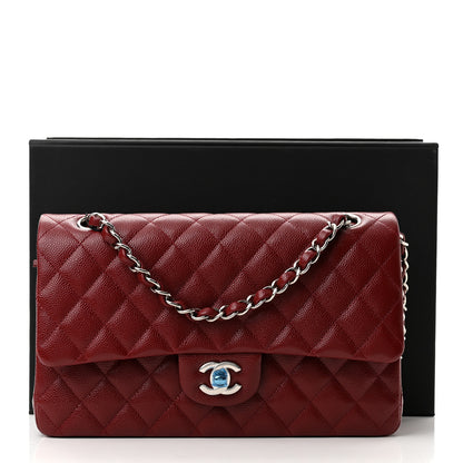 Chanel Caviar Quilted Medium Double Flap Dark Red 10 of 10