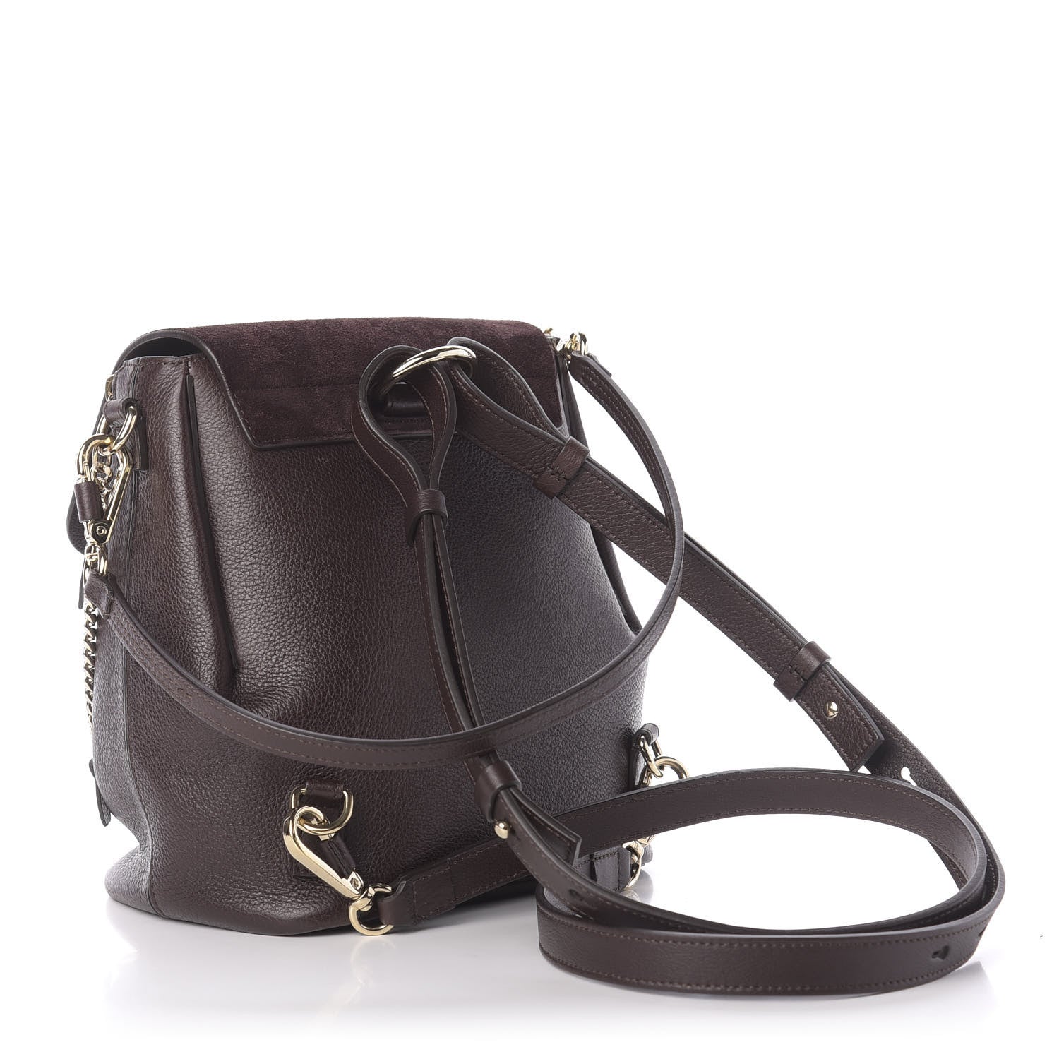 Chloe Suede Calfskin Small Faye Backpack Carbon Brown 2 of 10
