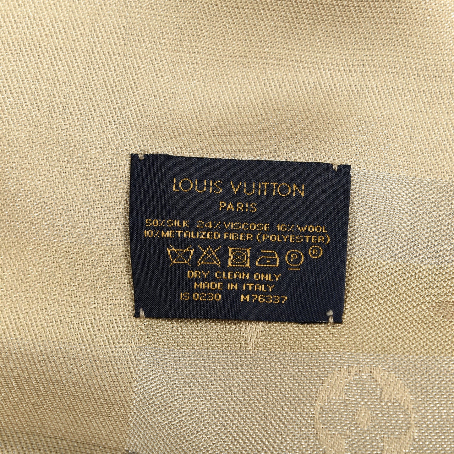 Silk Lurex Wool So Shine Monogram Shawl Beige