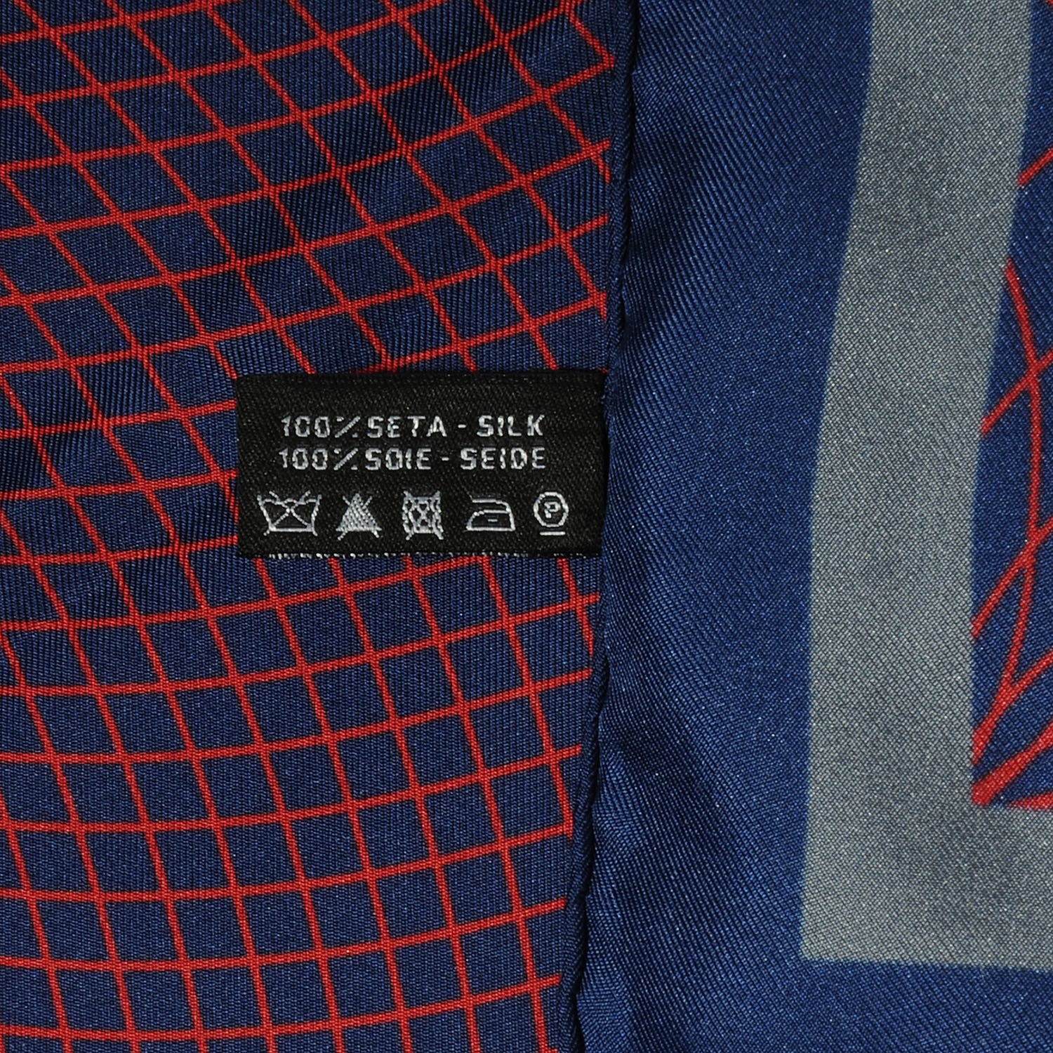 Chanel Silk Spiro Scarf Blue Red 5 of 5