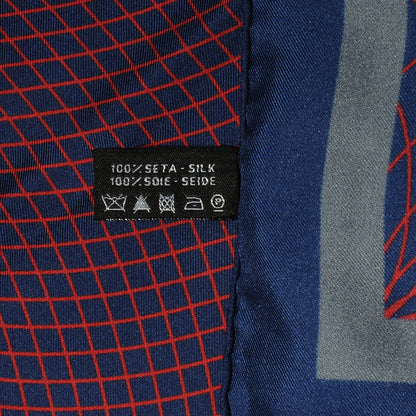 Chanel Silk Spiro Scarf Blue Red 5 of 5