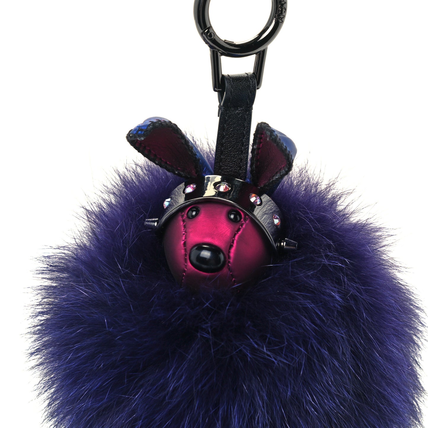 Fox Fur Rabbit Punk Bag Charm Purple