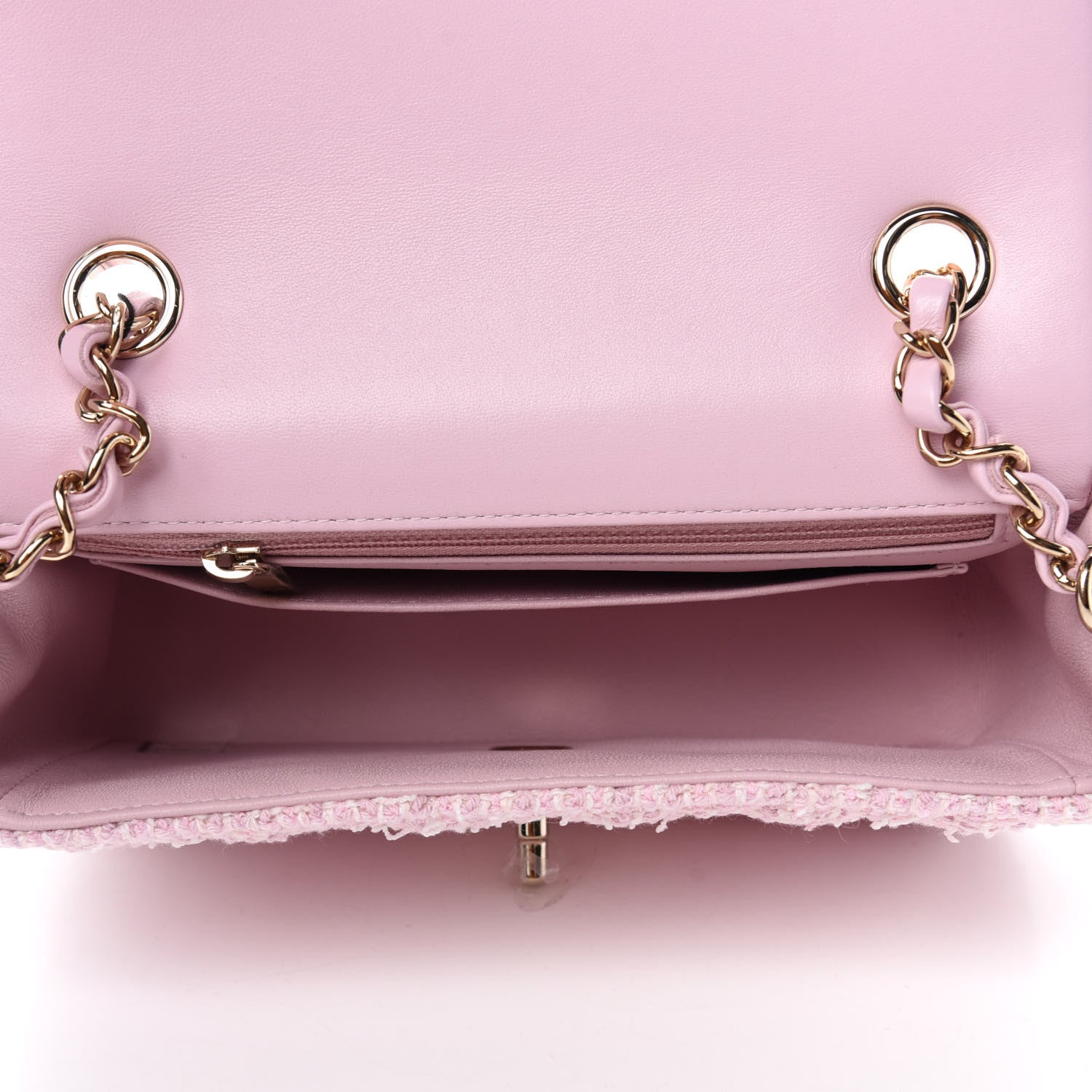 Chanel Tweed Quilted Mini Rectangular Flap Pink 5 of 11