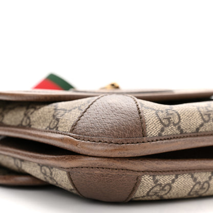 Gucci GG Supreme Monogram Web Small Neo Vintage Double Flap Messenger Bag Beige New Acero 9 of 10