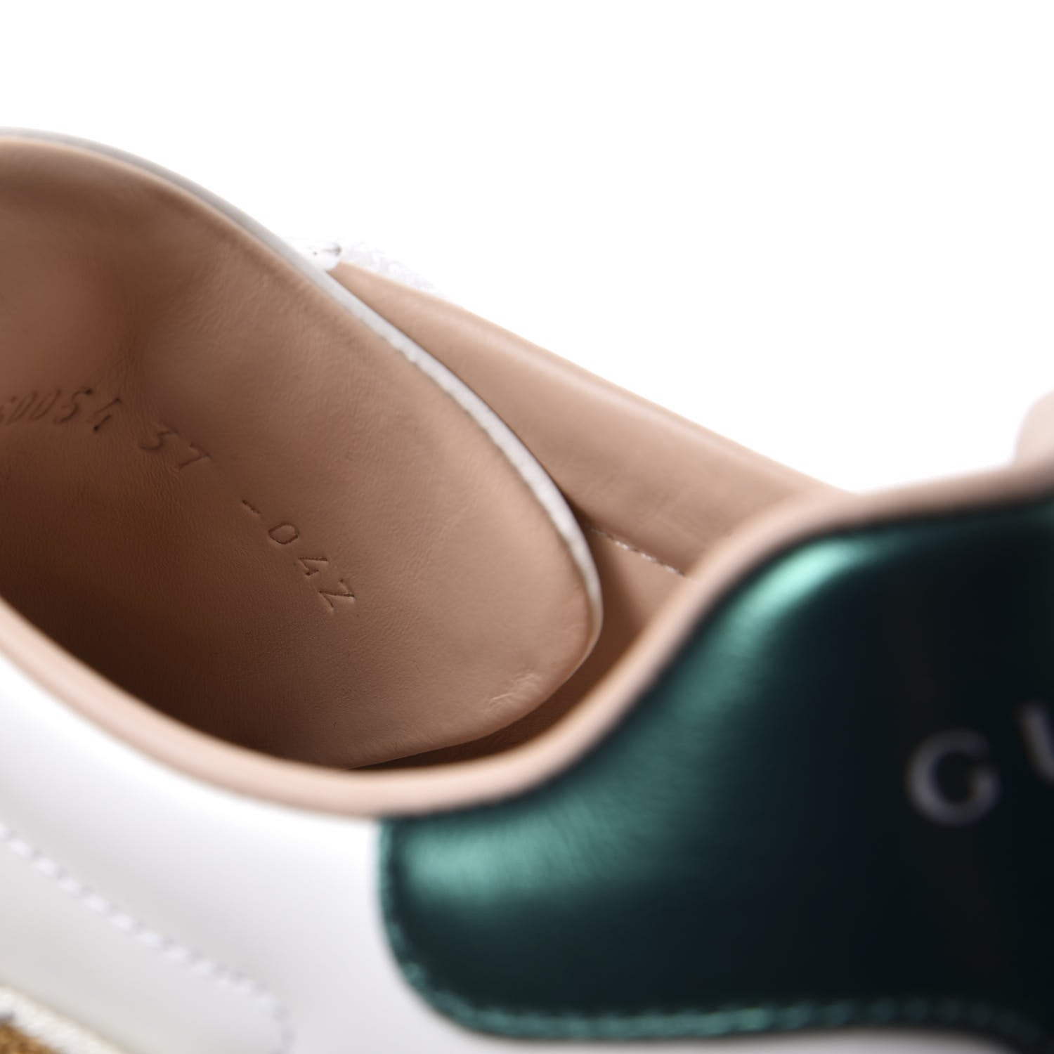 Gucci Calfskin Removable Crystals Bee Embroidered Ace Platform Sneakers 37 White 10 of 11