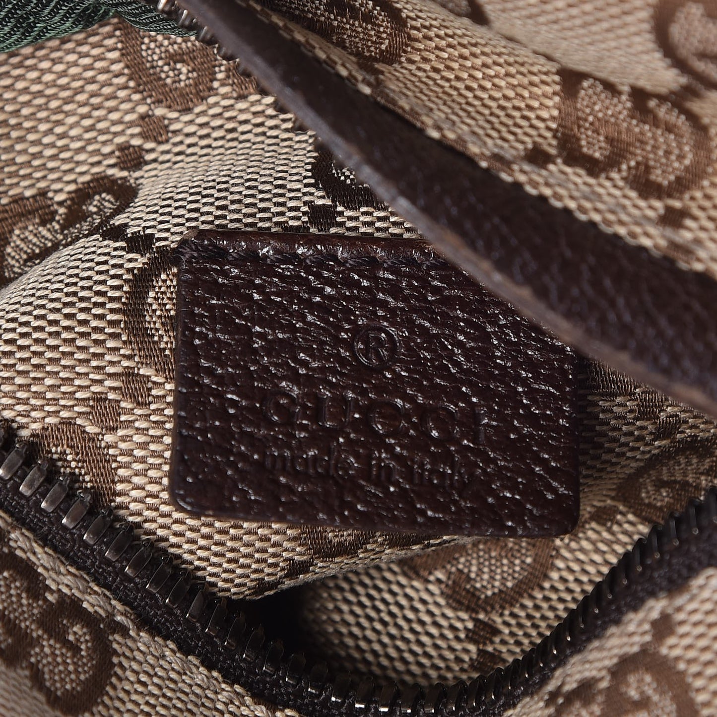 GG Monogram Double Pocket Belt Bag Dark Brown