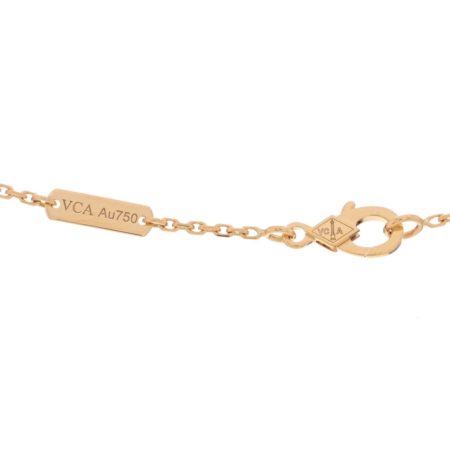 18K Yellow Gold Diamond Vintage Alhambra Pendant Necklace