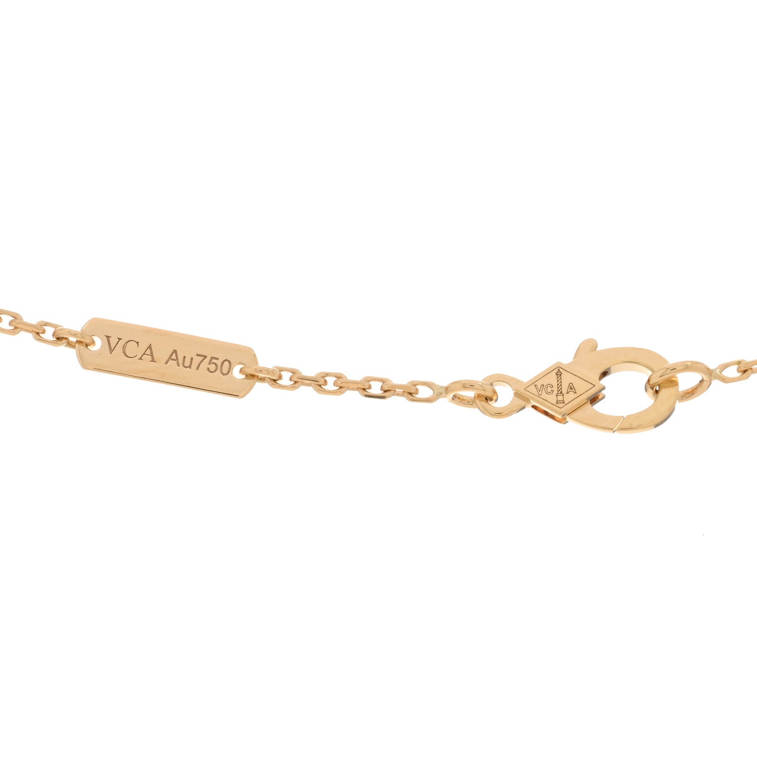 Van Cleef & Arpels 18K Yellow Gold Diamond Vintage Alhambra Pendant Necklace 3 of 4