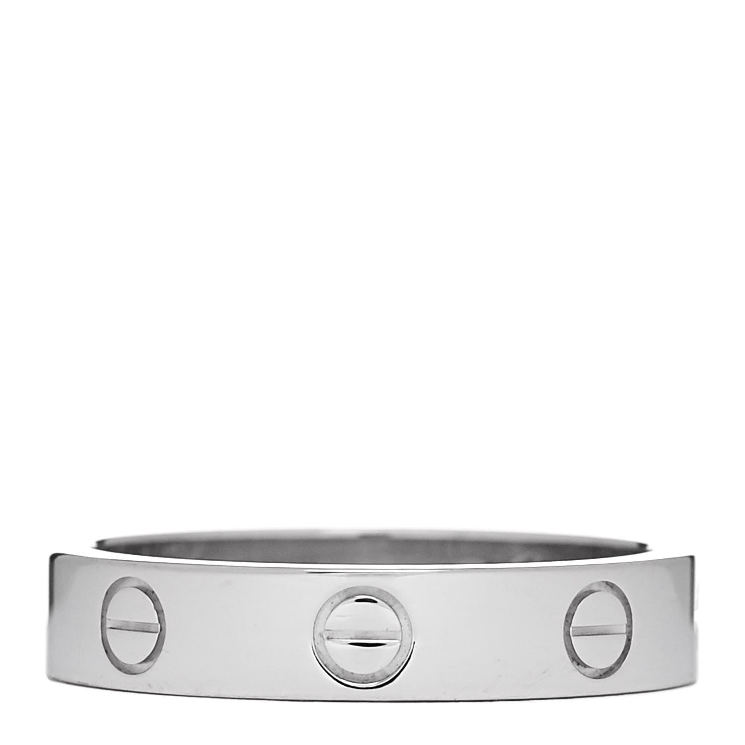 Cartier 18K White Gold Diamond 4mm LOVE Wedding Band Ring 53 6.5 3 of 5