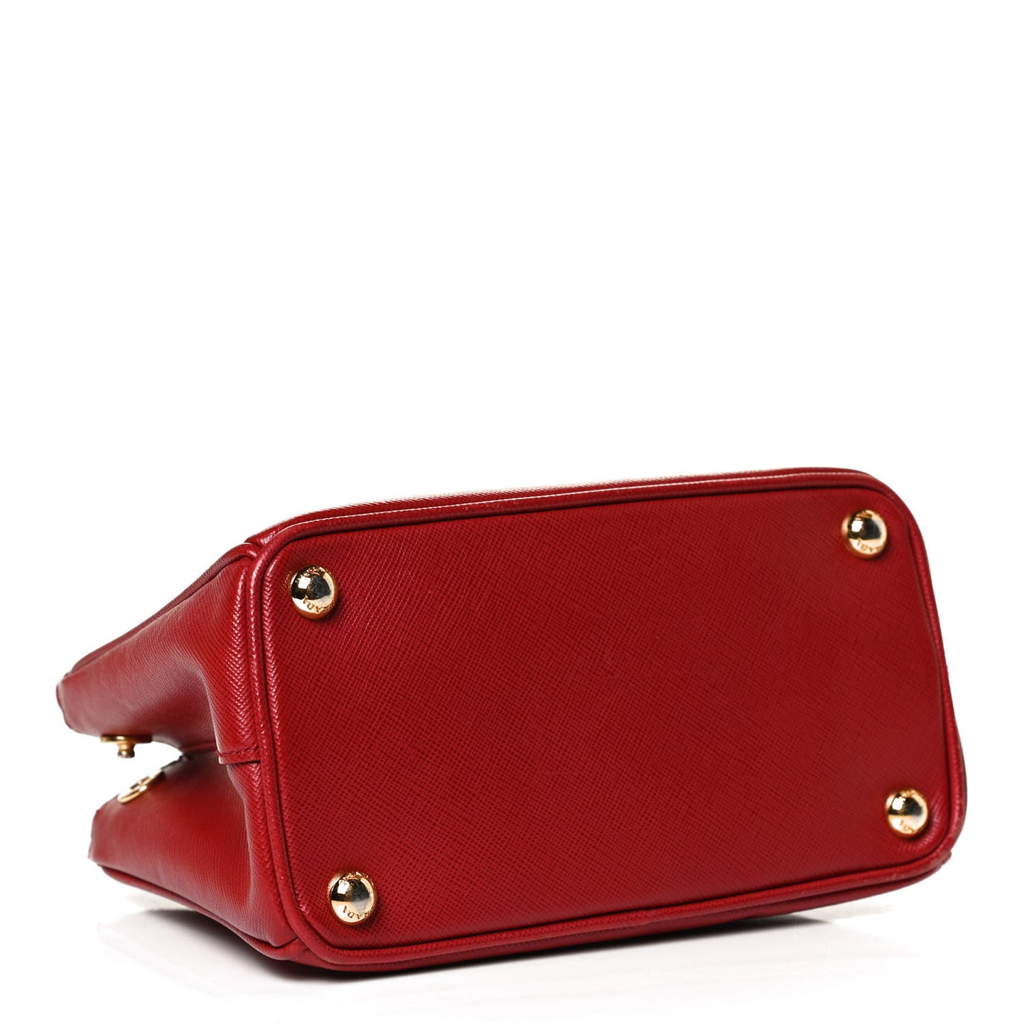 Saffiano Micro Galleria Double Zip Tote Fuoco