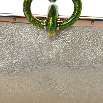 Gucci Metallic Calfskin Jeweled Dragon Evening Bag Gold 8 of 14