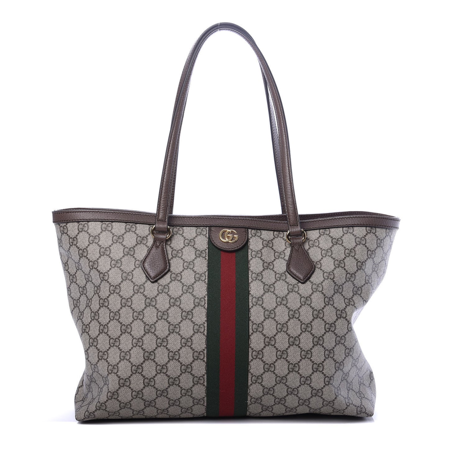 GG Supreme Monogram Medium Ophidia Shopping Tote Brown