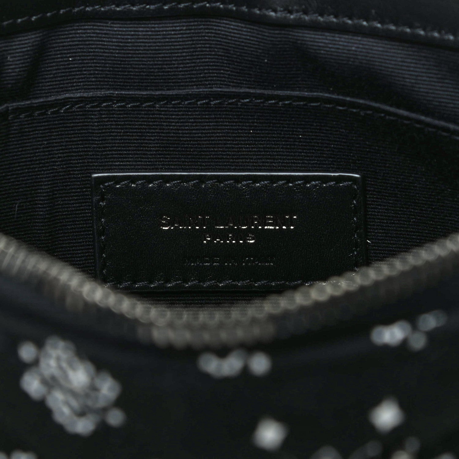 Saint Laurent Canvas Bandana Chevron Monogram A5 Wristlet Black 6 of 8