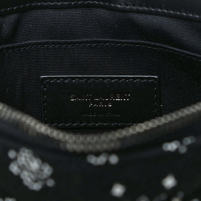 Saint Laurent Canvas Bandana Chevron Monogram A5 Wristlet Black 6 of 8