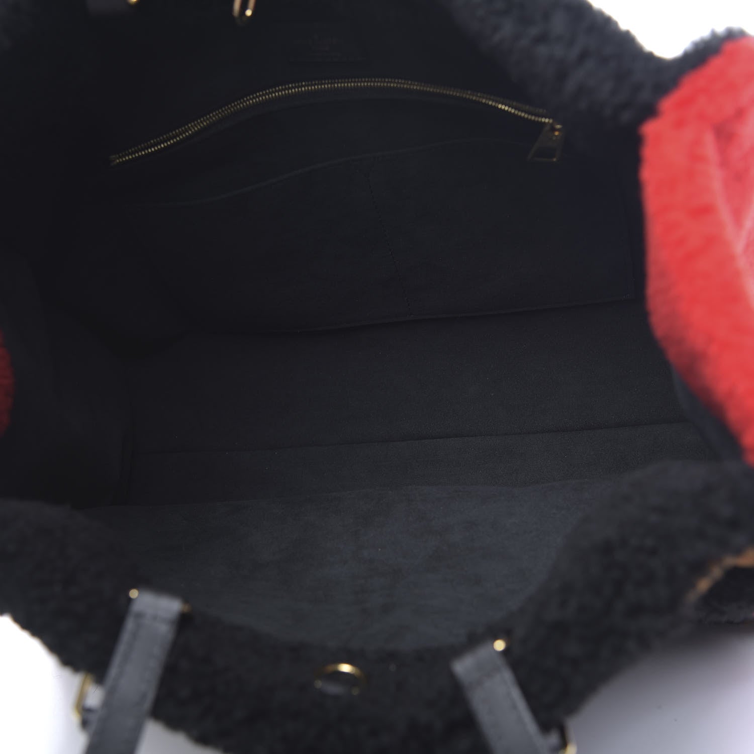 Louis Vuitton Shearling Monogram Giant Teddy Onthego GM Black Red 4 of 8