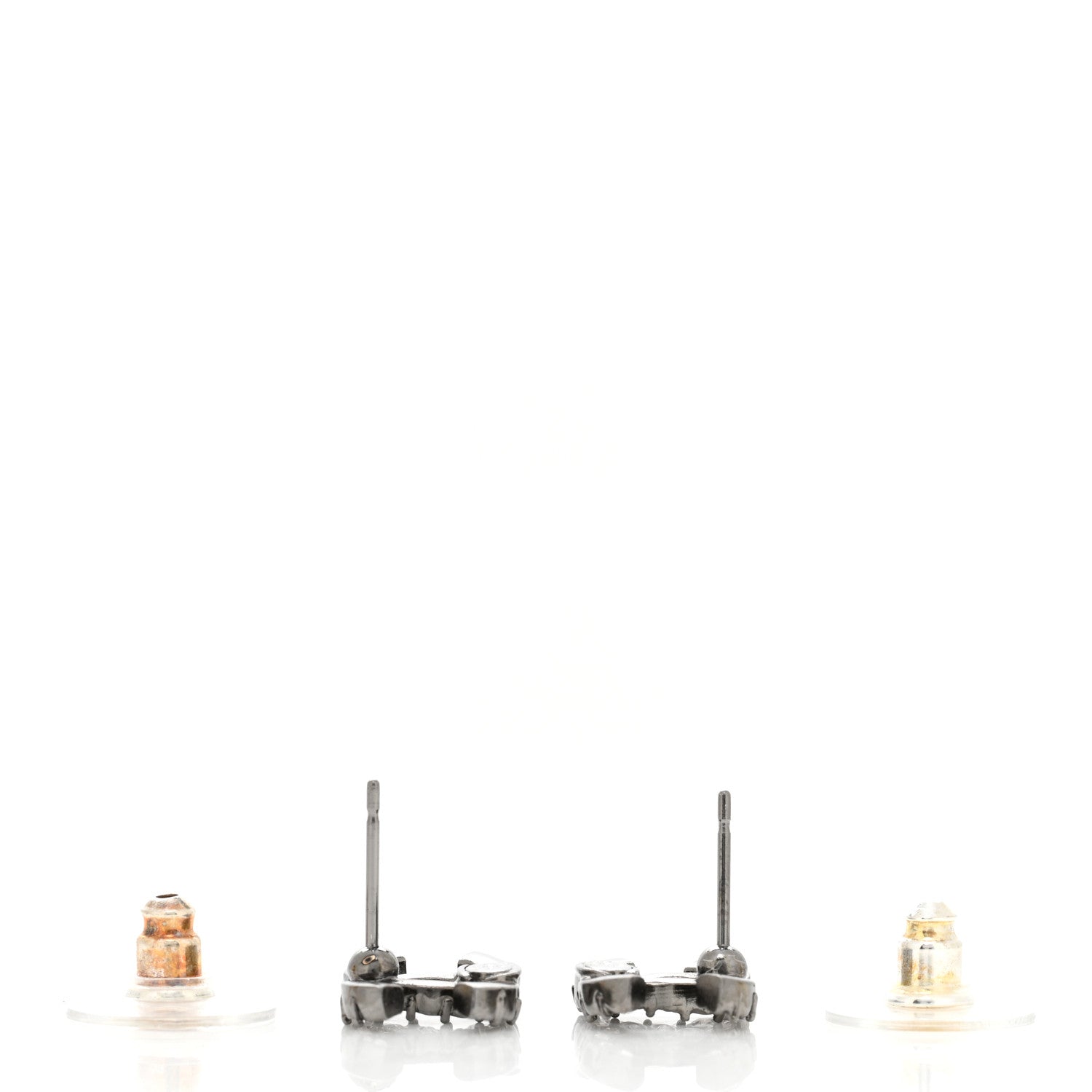 Chanel Ruthenium CHANEL Crystal Studded CC Earrings 3 of 4