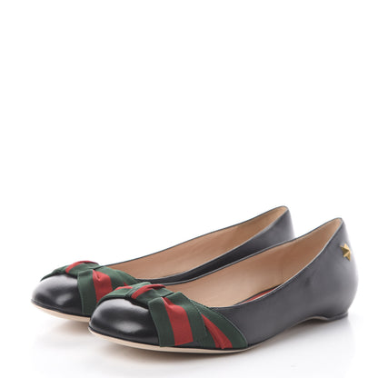 Gucci Calfskin Web Ballerina Flat 37 Black 3 of 7
