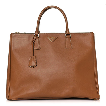 Prada Saffiano Lux Extra Large Galleria Double Zip Tote Caramel 1 of 16