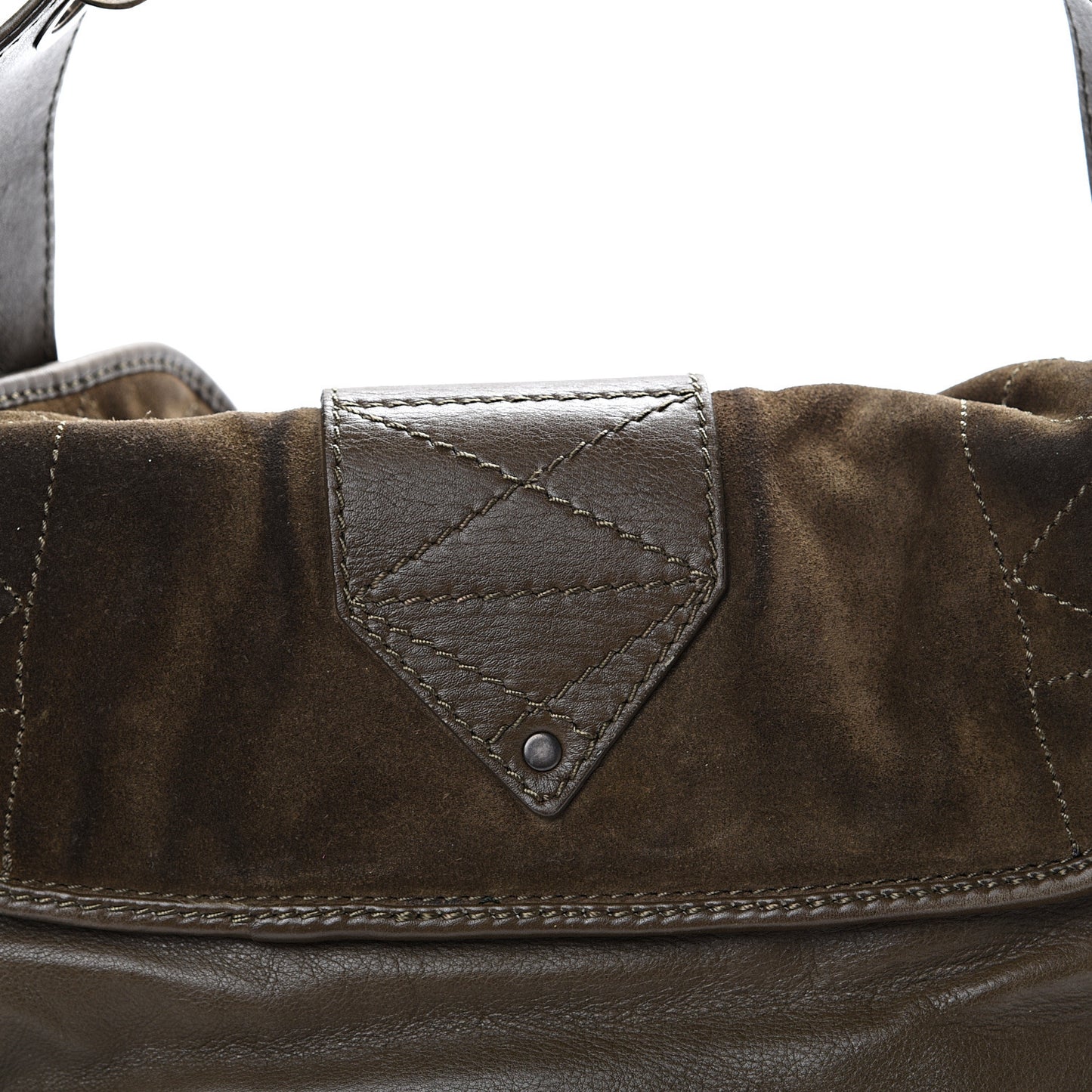 Calfskin Suede Rebelle Hobo Green