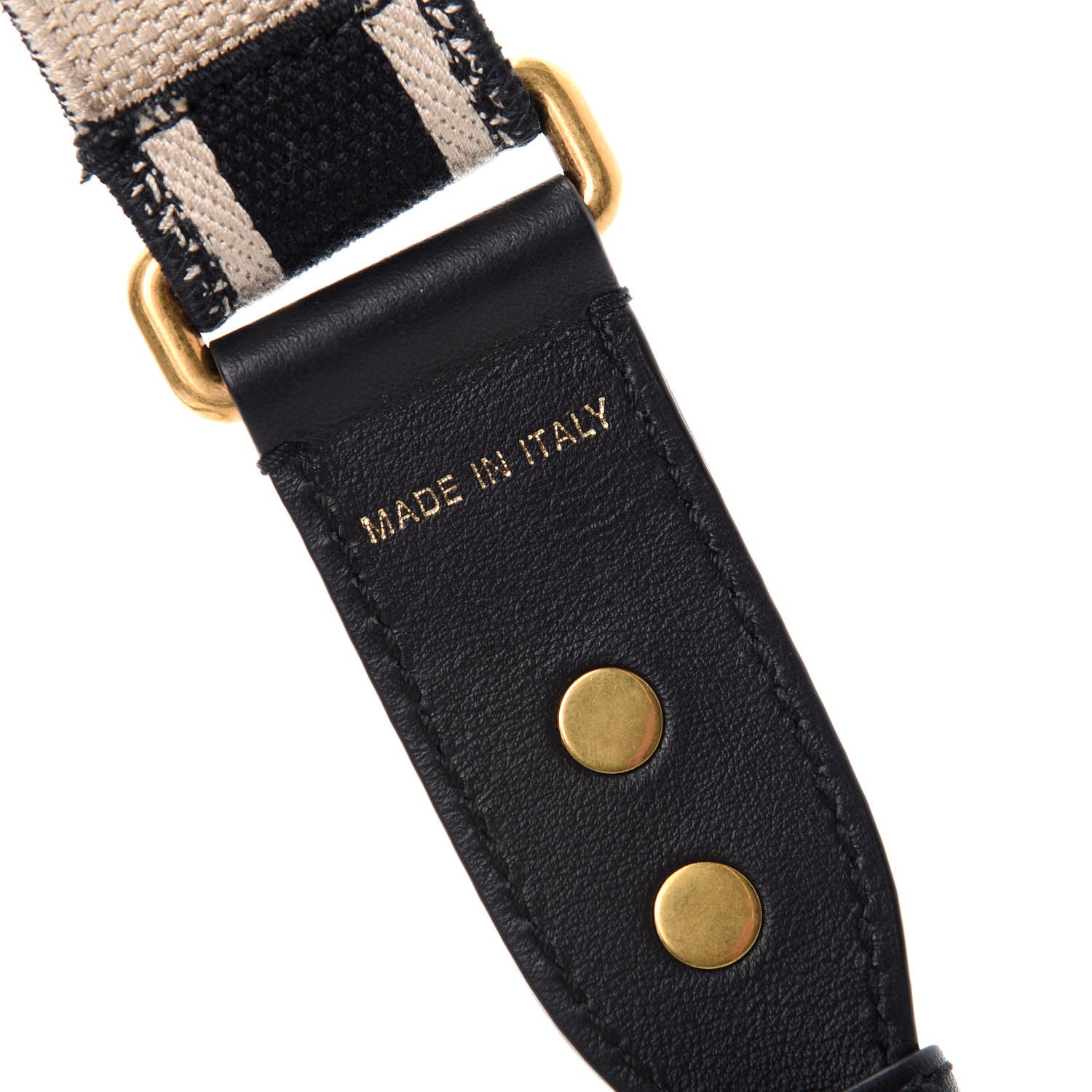 Christian Dior Canvas Embroidered Adjustable Shoulder Strap Black Beige 5 of 6