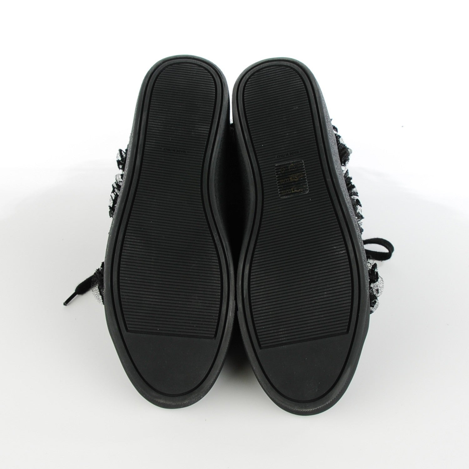 Chanel Lace Mesh Camellia High Top Sneakers 38 Black 5 of 7