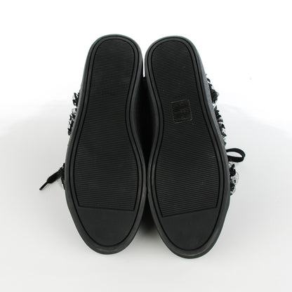 Chanel Lace Mesh Camellia High Top Sneakers 38 Black 5 of 7