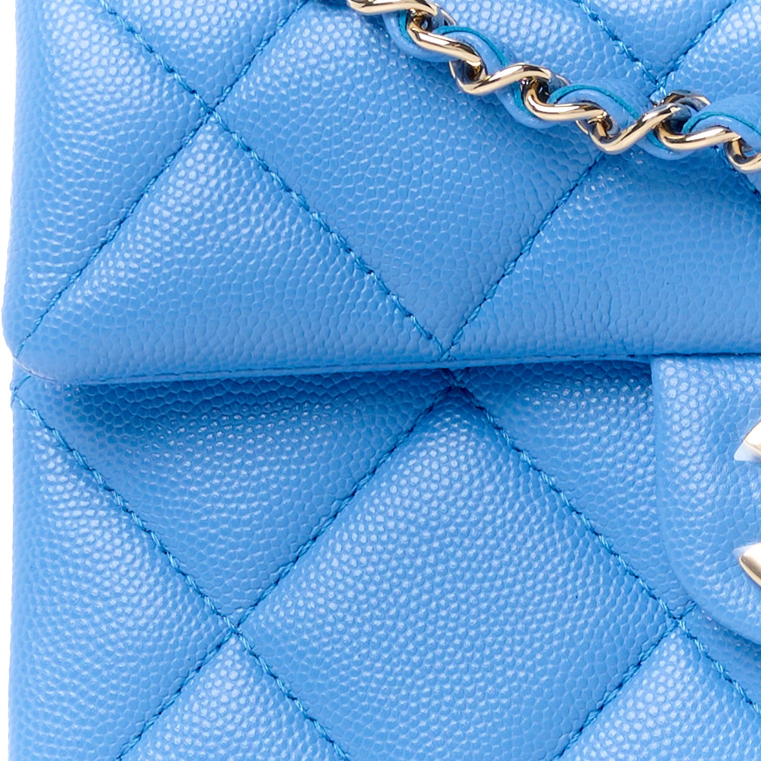 Chanel Caviar Quilted Mini Retro Twist Top Handle Flap Blue 10 of 12