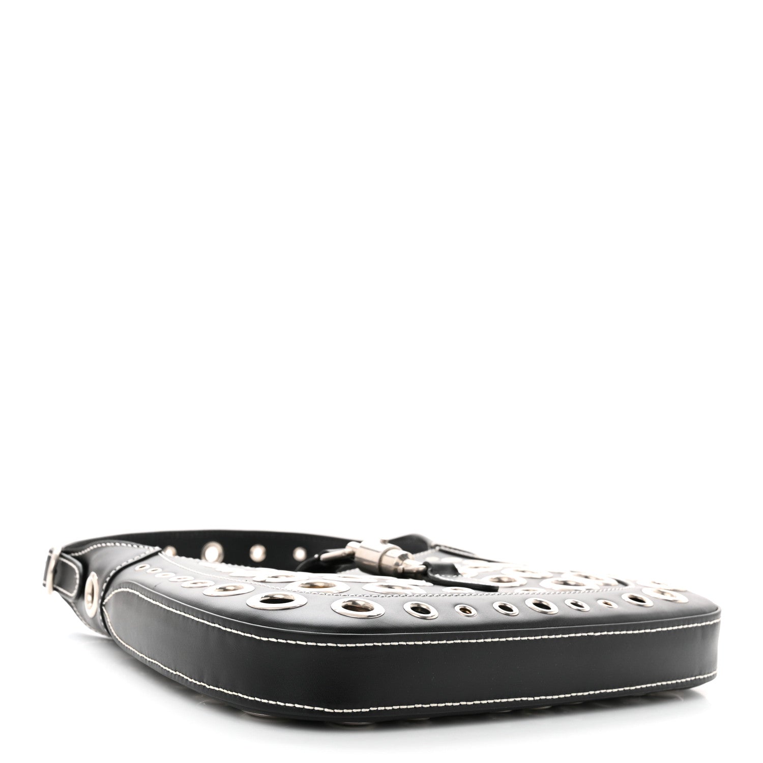 Gucci Patent Ha Ha Ha Jackie 1961 Eyelet Hobo Black 4 of 9