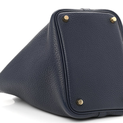 Hermes Taurillon Clemence Picotin Lock 18 PM Bleu Nuit 9 of 11