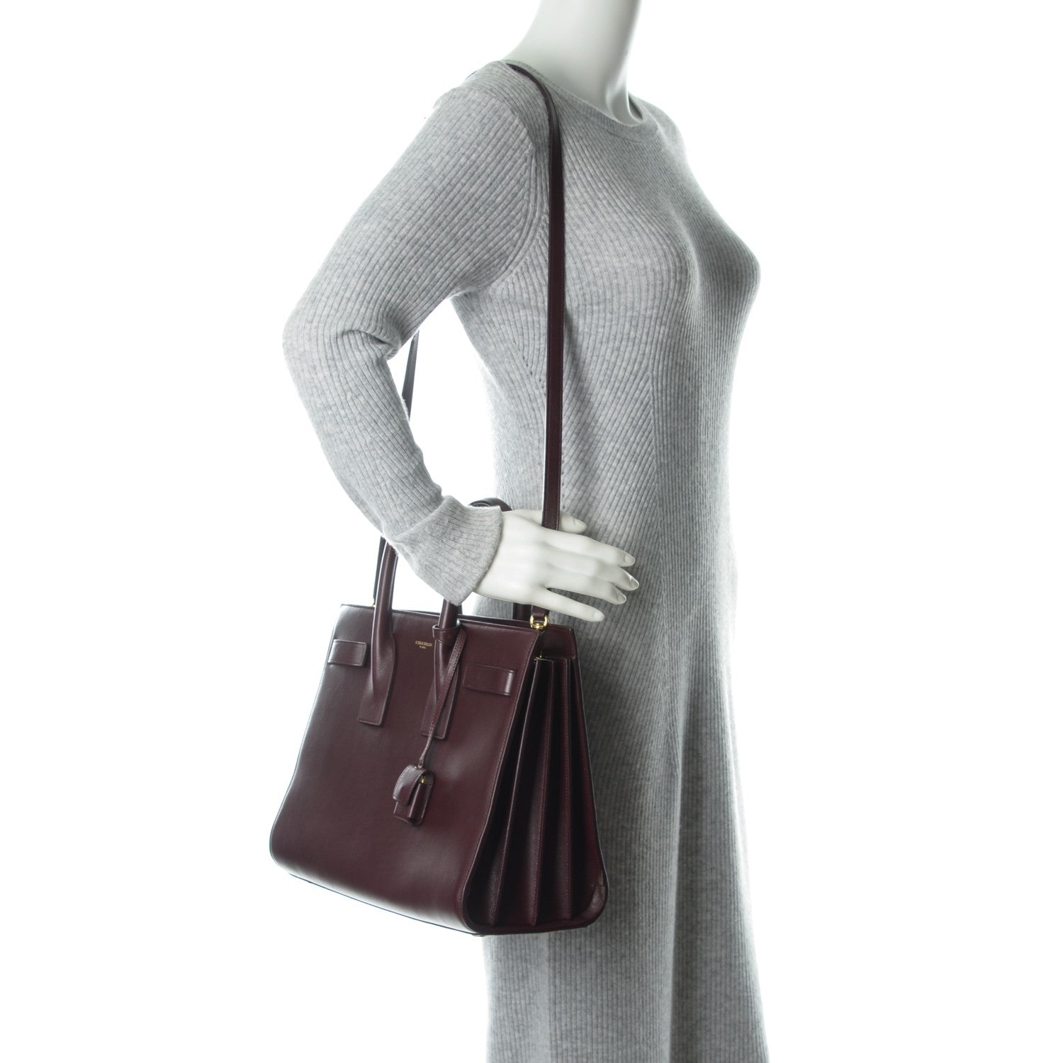 Saint Laurent Calfskin Small Sac De Jour Amarena 2 of 7