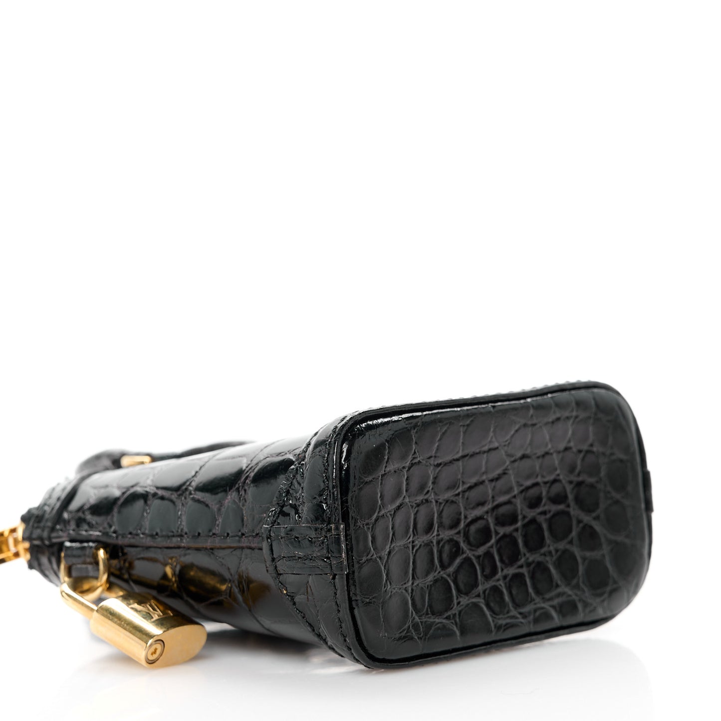 Alligator Mini Lockit Bag Charm Black