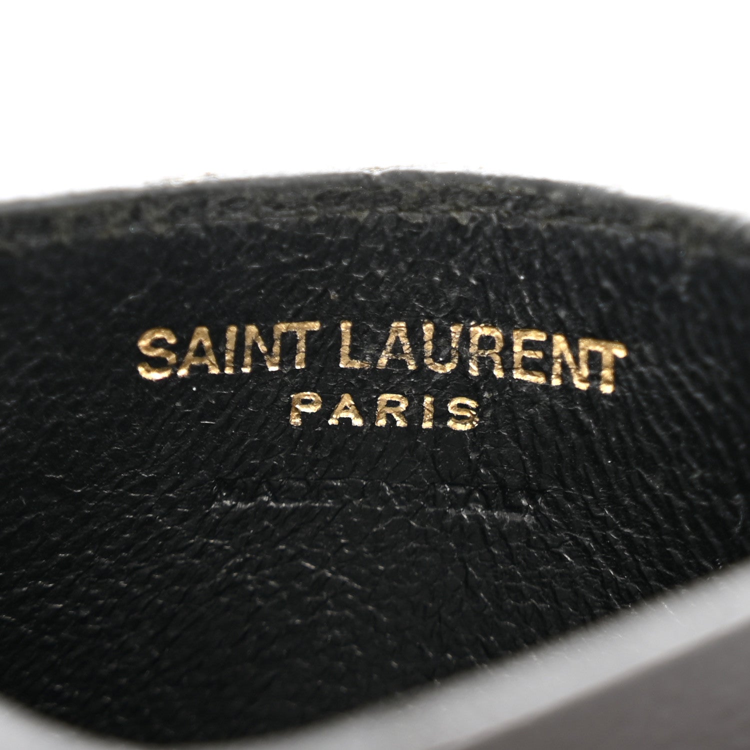 Saint Laurent Grain De Poudre Matelasse Chevron Monogram Credit Card Case Black 6 of 11