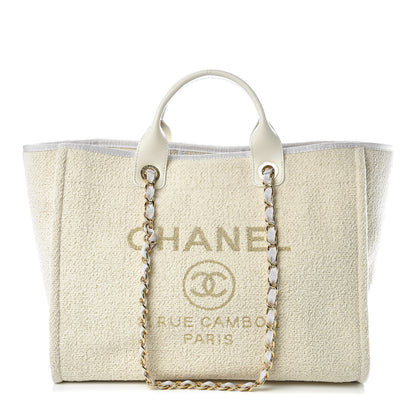Chanel Lurex Boucle Medium Deauville Tote White 1 of 10