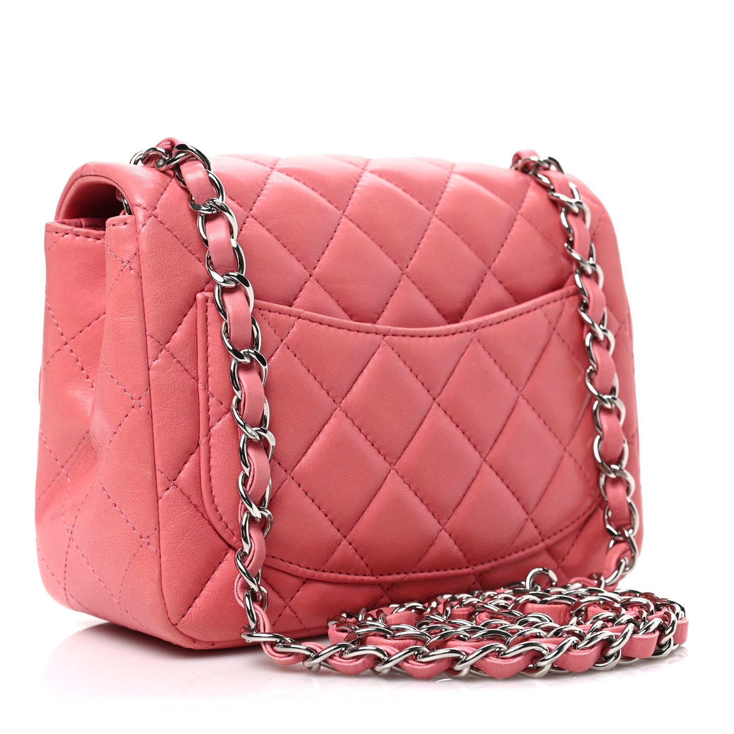 Chanel Lambskin Quilted Mini Square Flap Pink 3 of 10