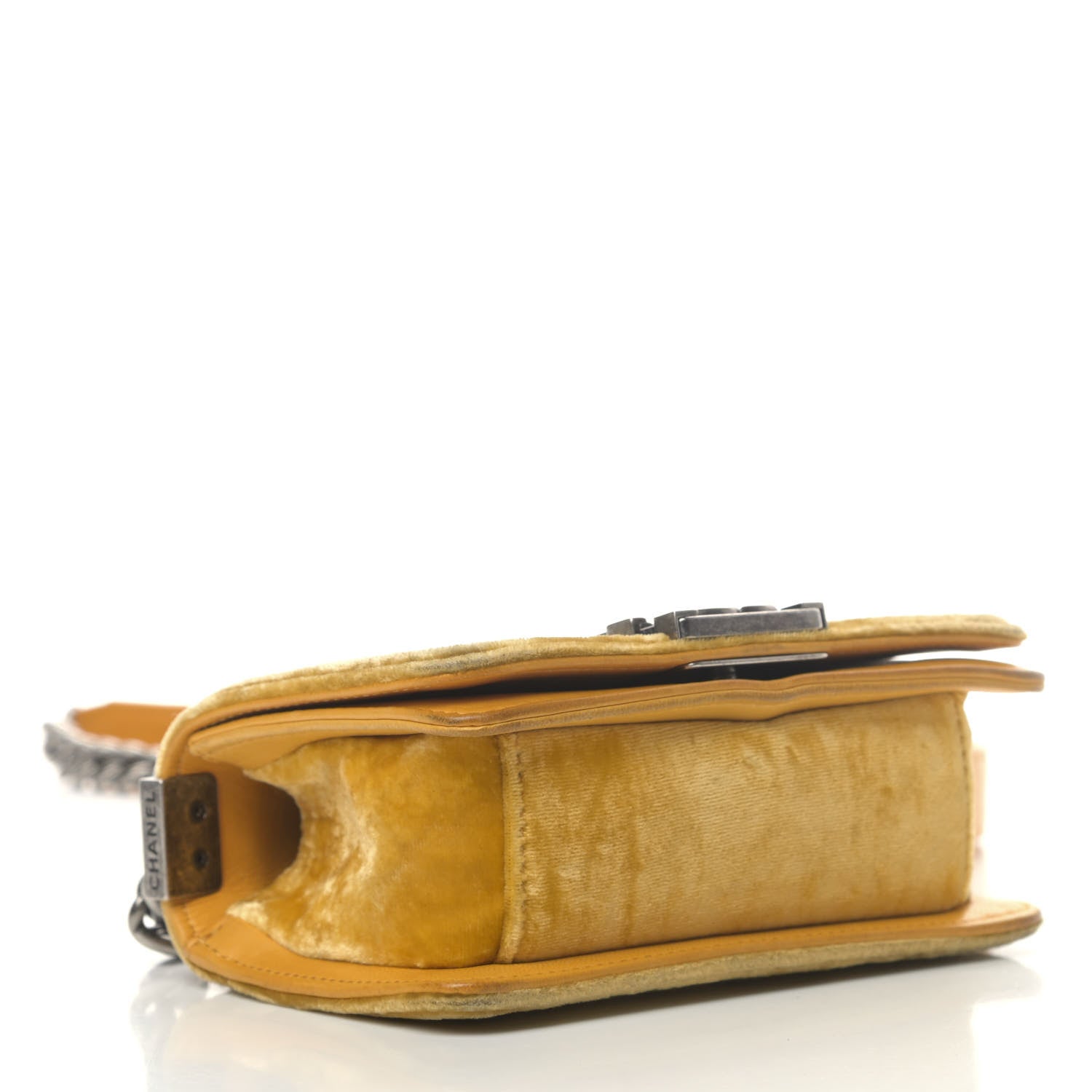 Chanel Velvet Quilted Mini Boy Flap Yellow 3 of 7