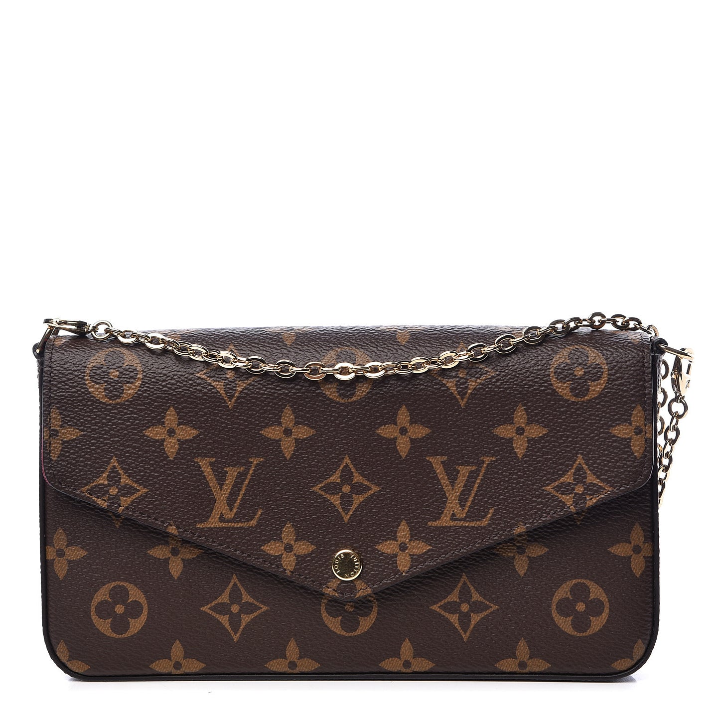 Monogram Pochette Felicie Chain Wallet Fuchsia