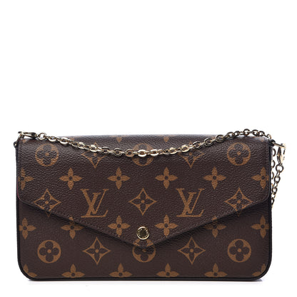 Louis Vuitton Monogram Pochette Felicie Chain Wallet Fuchsia 1 of 10