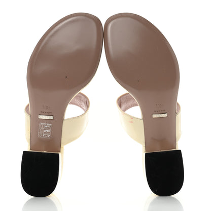 Gucci Vernice Crystal Horsebit Thong Sandals 40.5 Off White 6 of 9