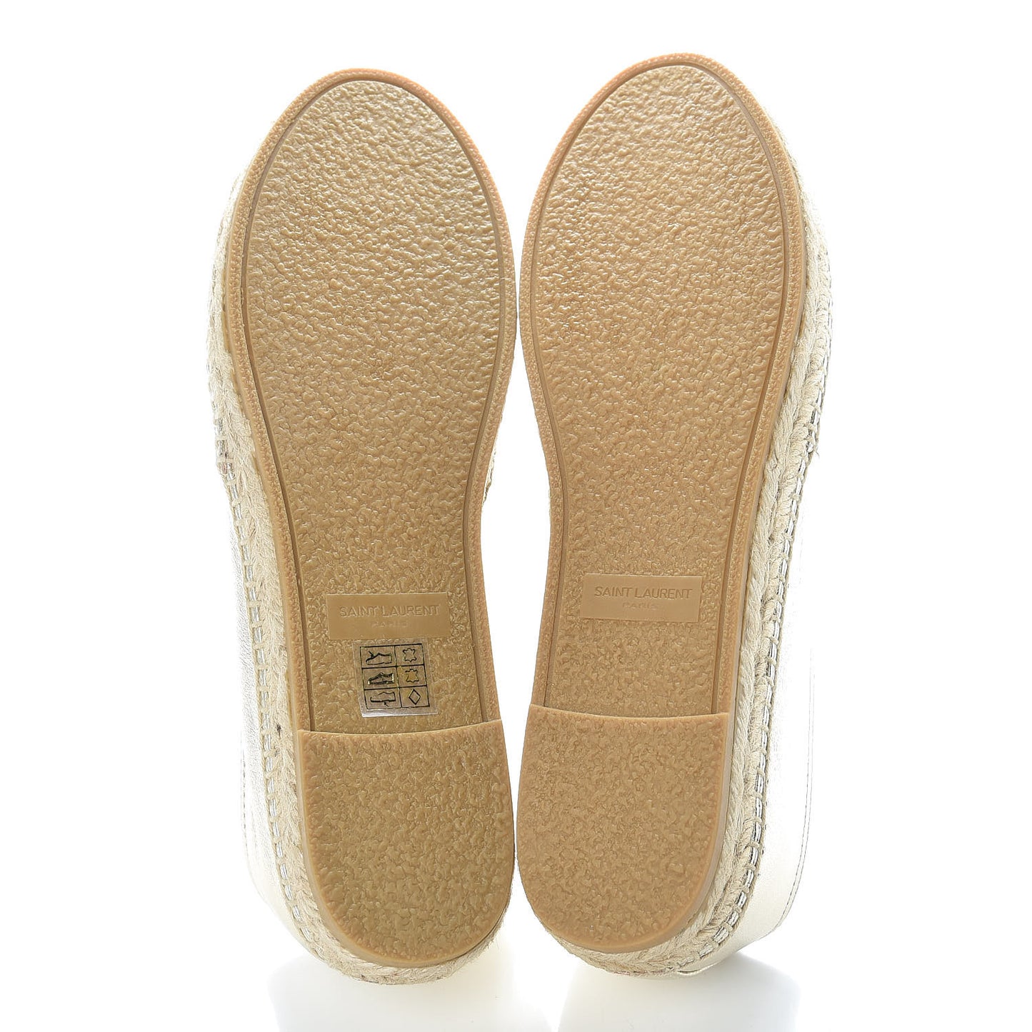 Metallic Lambskin Monogram Espadrilles 38 Platino