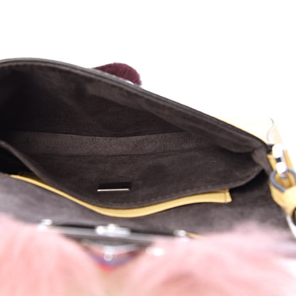 Fendi Calfskin Rabbit Fox Fur Hypnoteyes Micro Baguette Grano 4 of 9