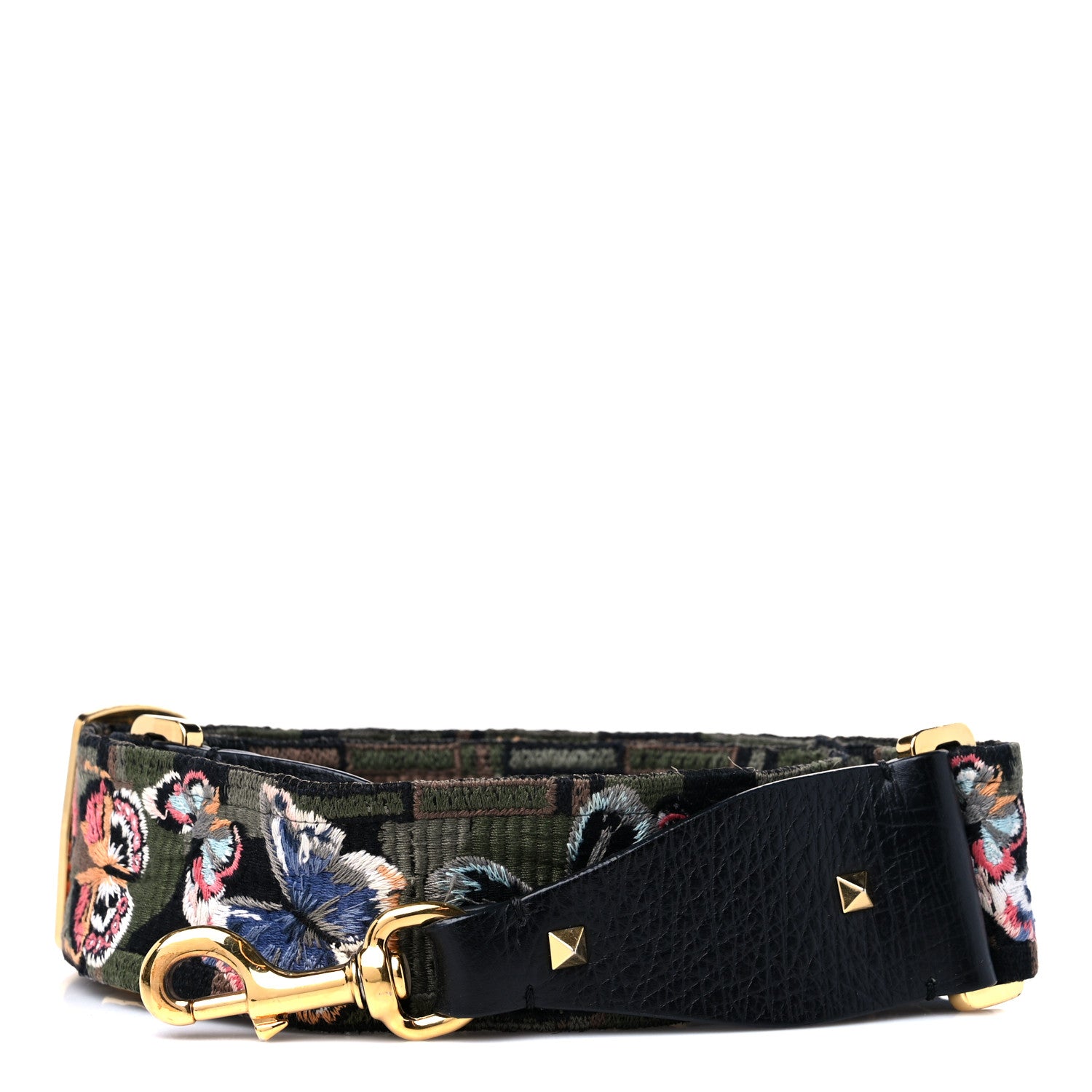 Valentino Garavani Canvas Camubutterfly Rockstud Guitar Strap Multicolor 1 of 5
