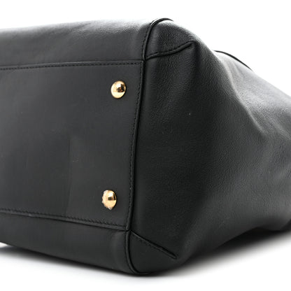 Fendi Vitello Grace King Karligraphy Chain Bucket Bag  Black Bisquit 10 of 15