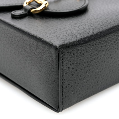 Gucci Boarded Plutone Calfskin Mini Horsebit 1955 Crossbody Bag Black 7 of 9