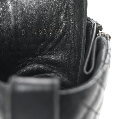 Chanel Calfskin Quilted Lace Up Combat Boots 37.5 Black 9 of 10
