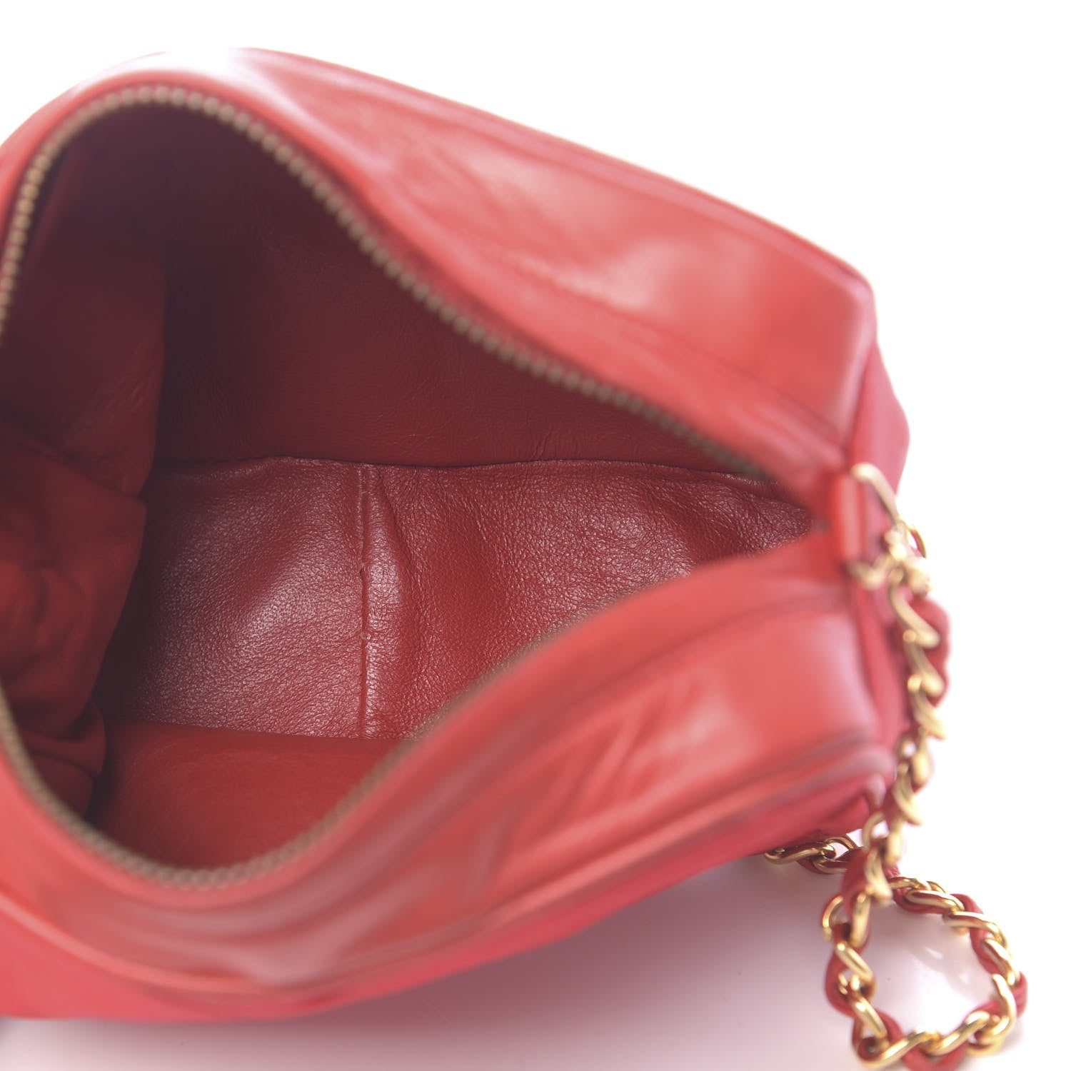 Chanel Satin Quilted CC Tassel Camera Case Red 4 of 10
