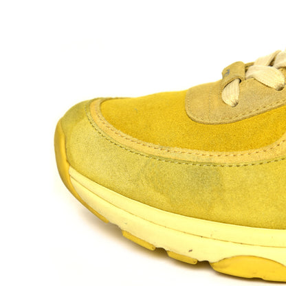 Chanel Suede Calfskin CC Sneakers 39.5 Yellow 7 of 9
